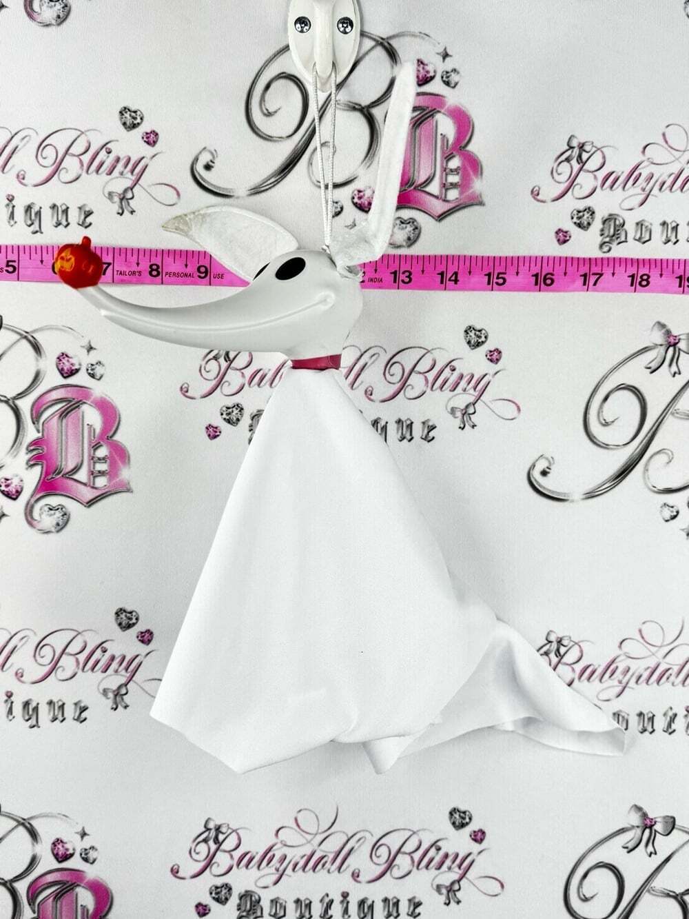 Disney Zero Hanging Ornament — White with pumpkin nose decor Accent